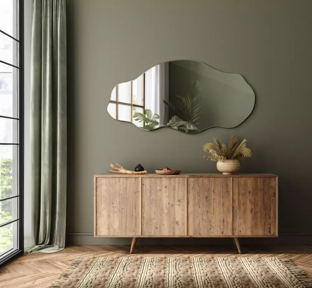 Oglindă formă neregulată decor original de perete