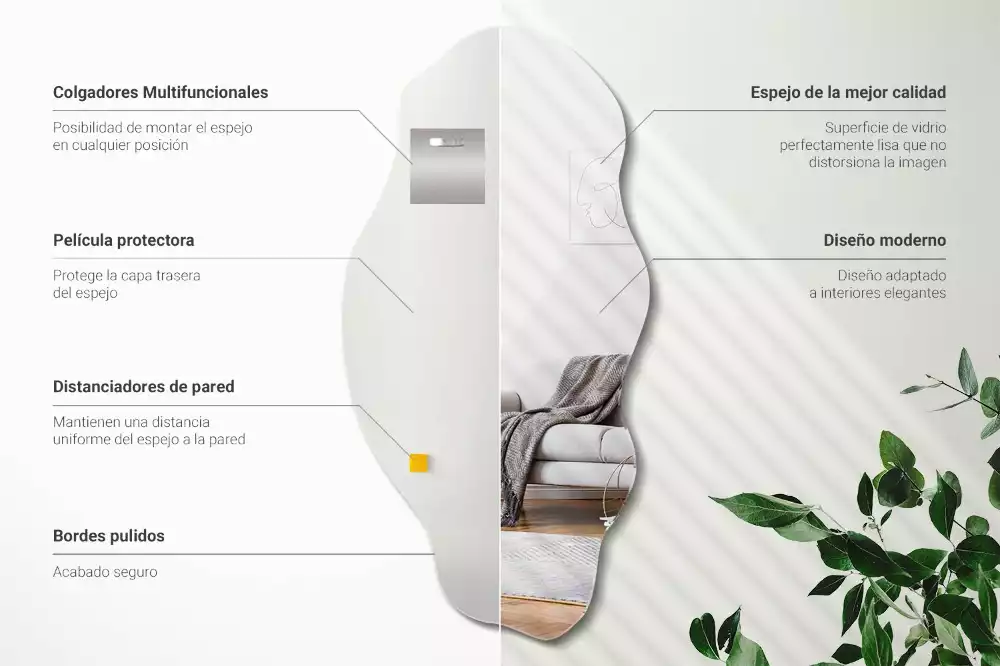 Oglindă formă neregulată decor original de perete