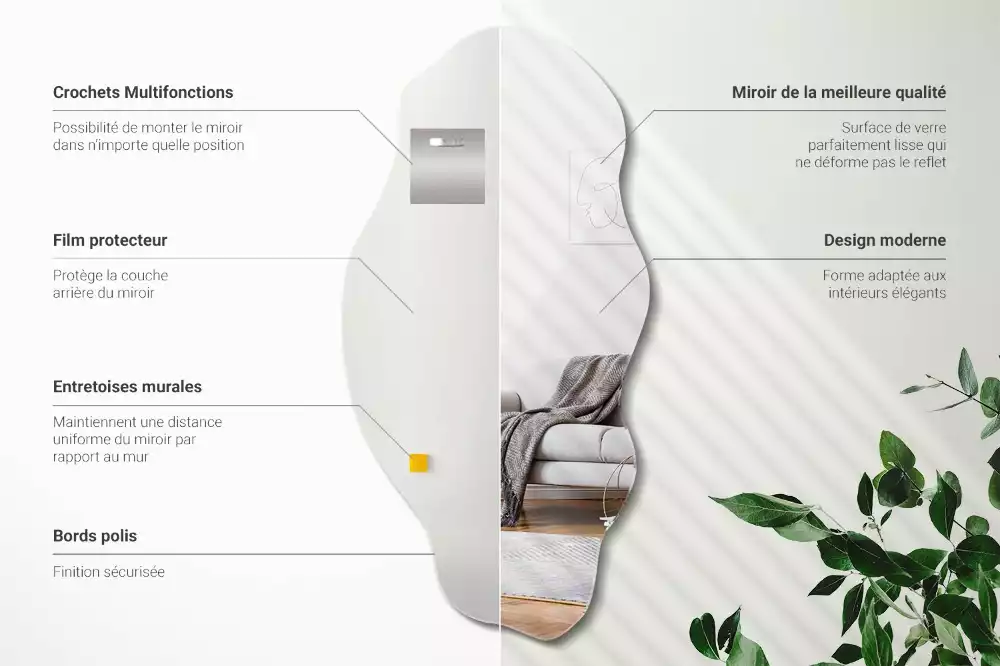 Oglindă formă neregulată decor original de perete