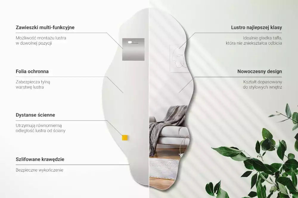 Oglindă formă neregulată decor original de perete