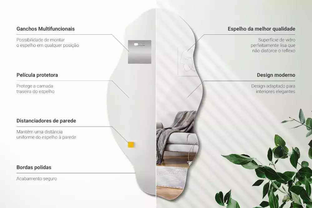 Oglindă formă neregulată decor original de perete