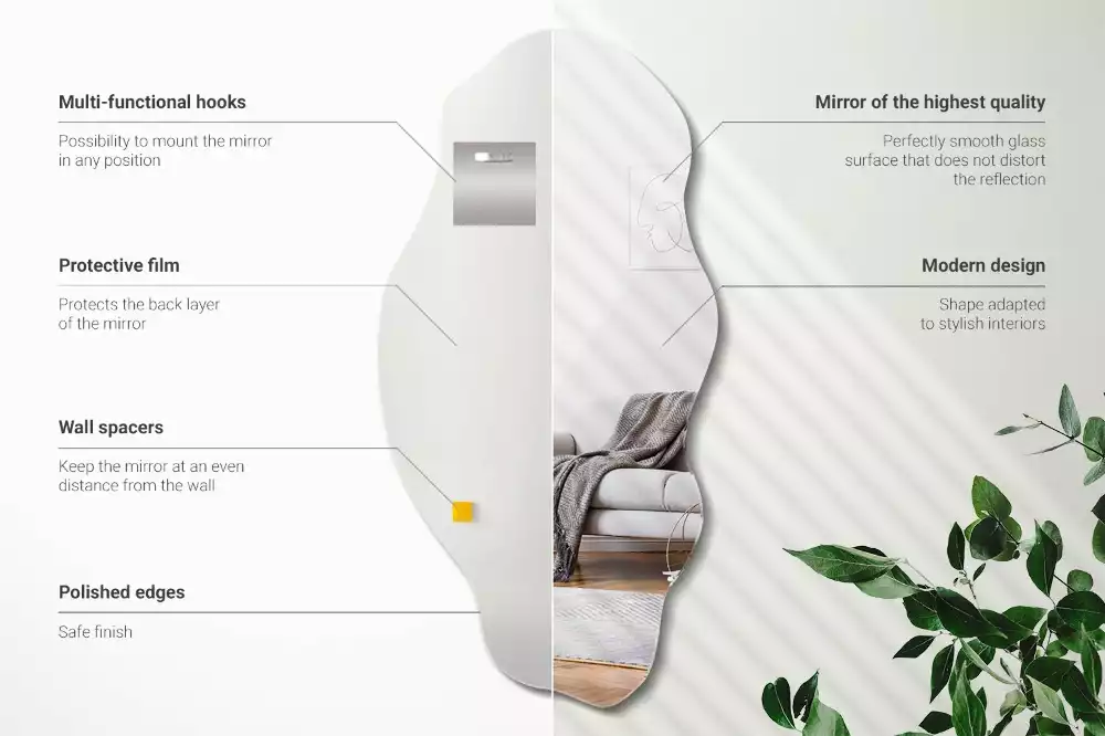 Oglindă formă neregulată decor original de perete