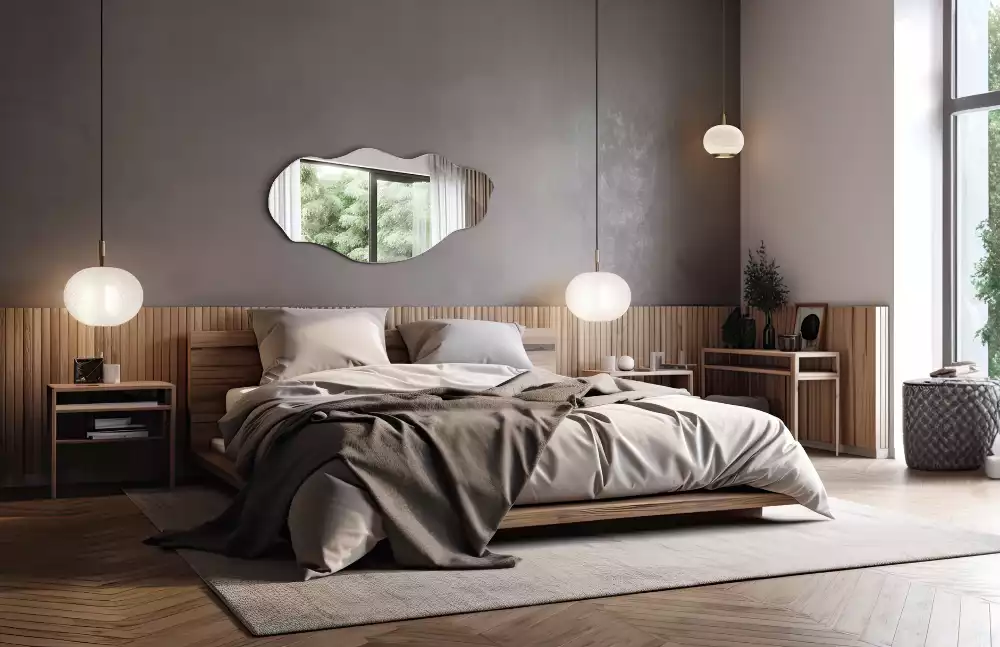 Oglindă formă neregulată decor original de perete