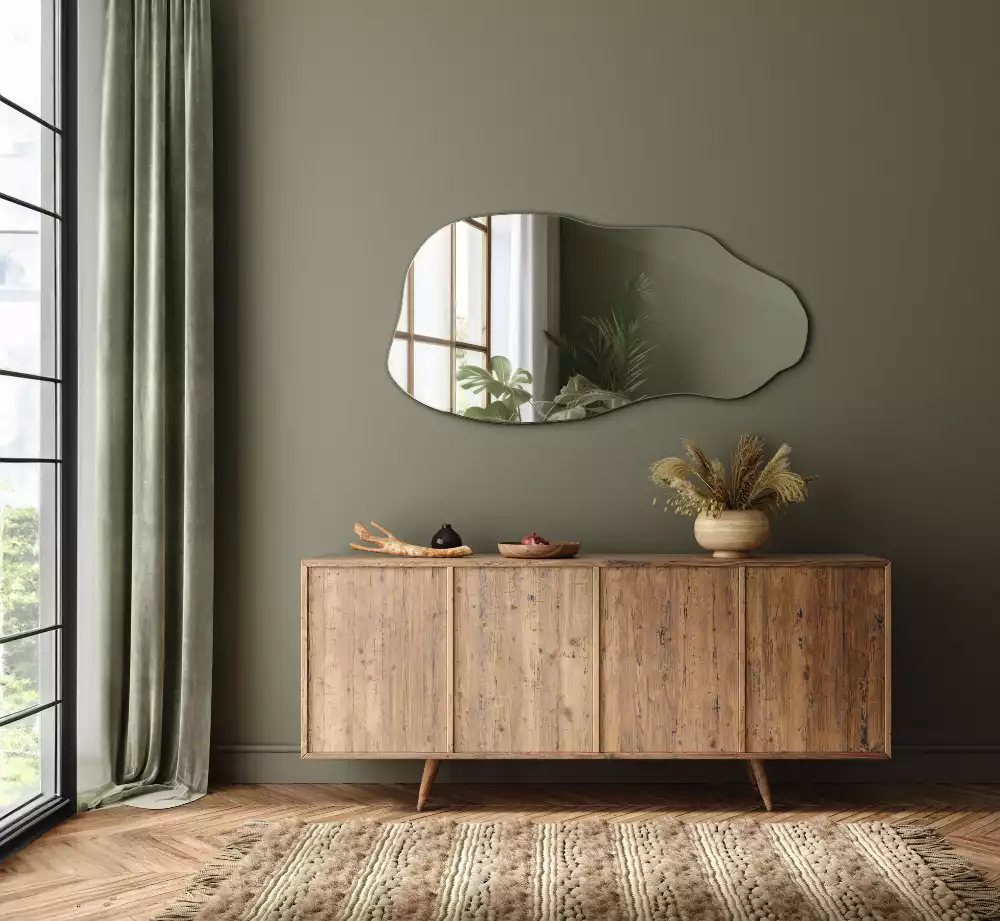 Oglindă formă neregulată pată agățată