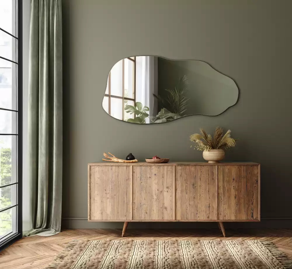 Oglindă formă neregulată pată agățată