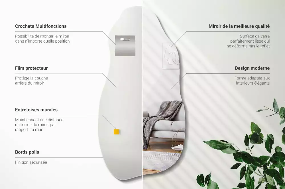 Oglindă formă neregulată pată agățată