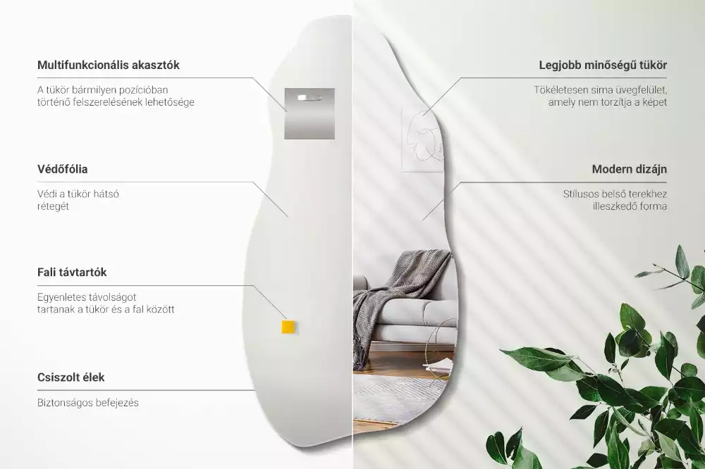 Oglindă formă neregulată pată agățată