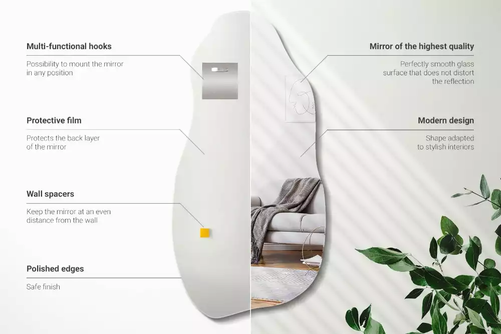 Oglindă formă neregulată pată agățată