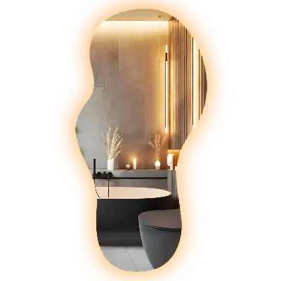 Oglindă organică cu iluminare ambientală