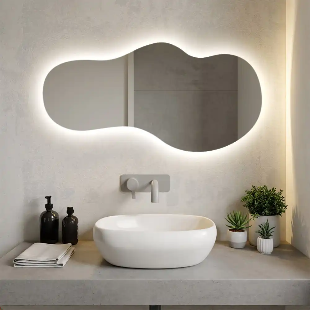Oglindă organică cu iluminare ambientală