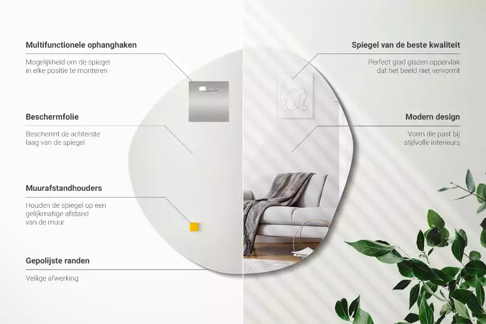 Oglindă formă neregulată decorativă