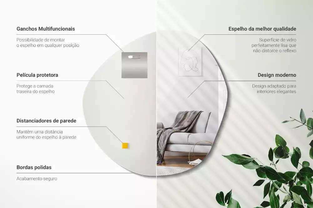 Oglindă formă neregulată decorativă