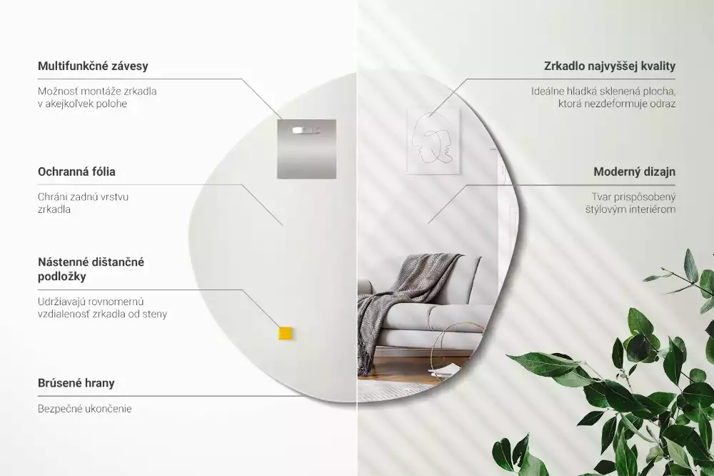 Oglindă formă neregulată decorativă