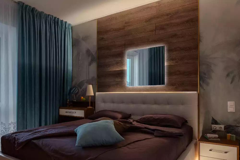 Oglindă pătrată LED modern