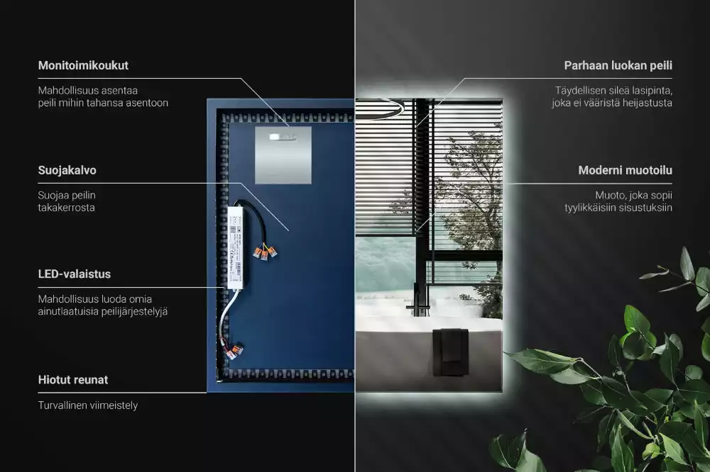 Oglindă pătrată LED modern