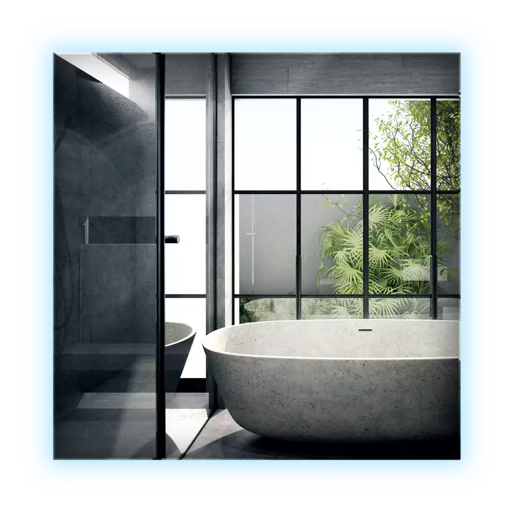 Oglindă pătrată LED modern