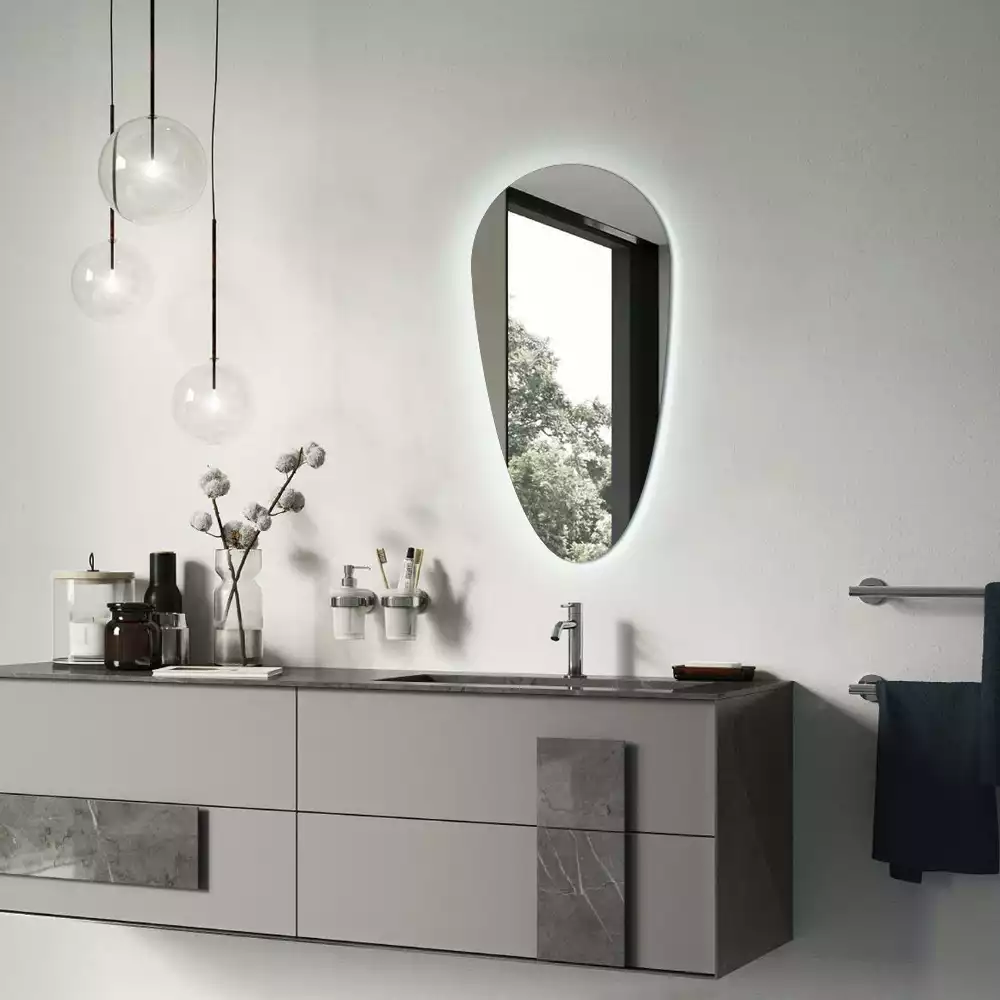 Oglindă organică cu led picătură iluminată