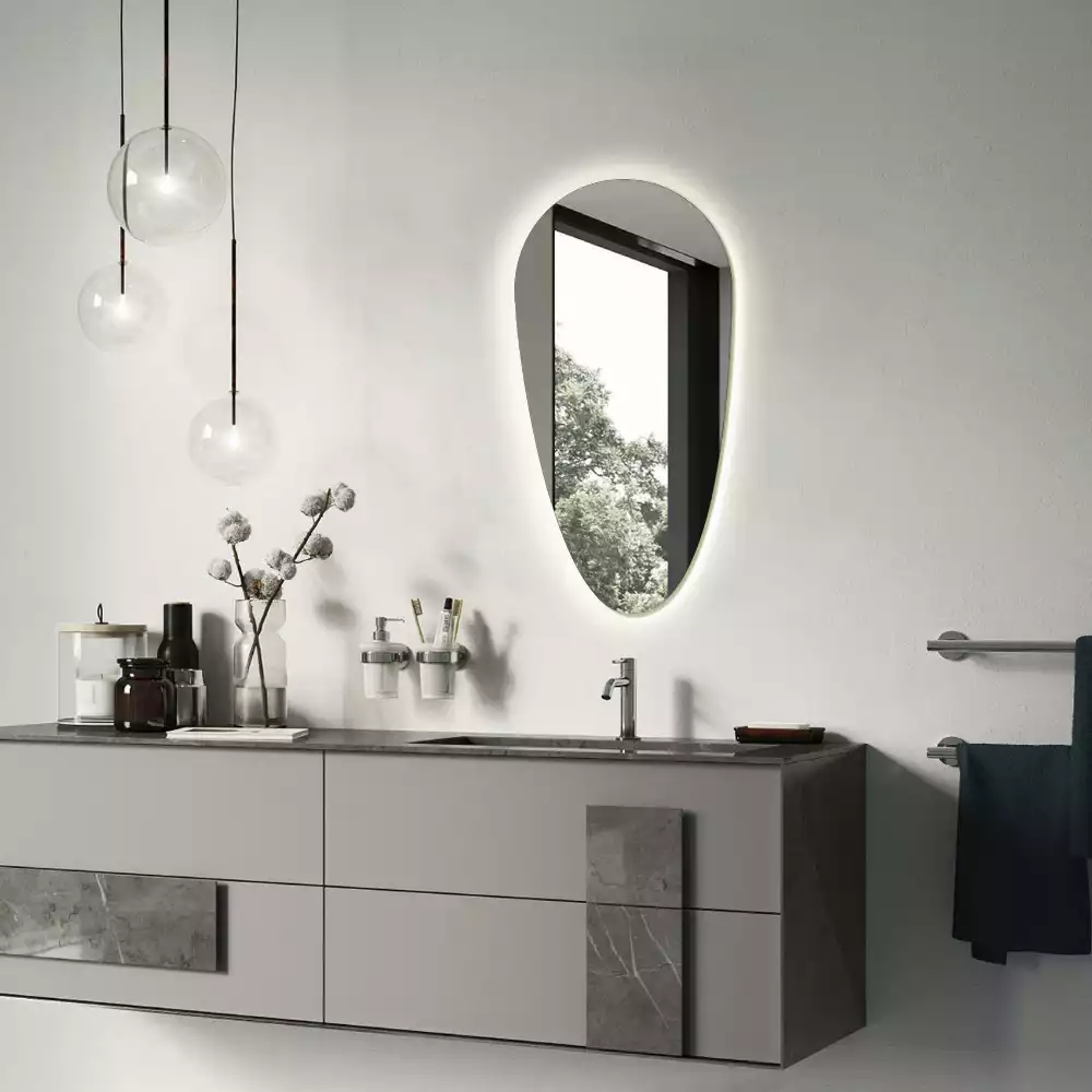 Oglindă organică cu led picătură iluminată