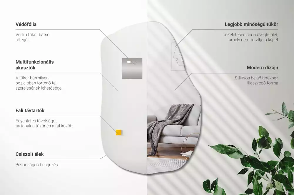 Oglinda forma neregulata cu accent de modă