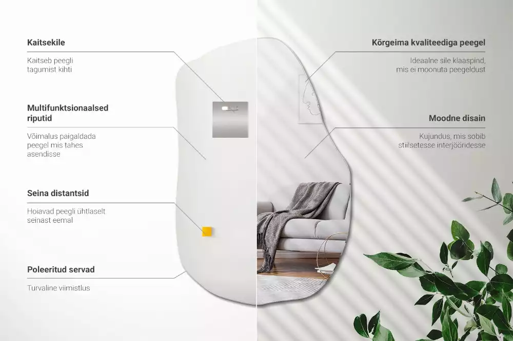 Oglinda forma neregulata cu accent de modă