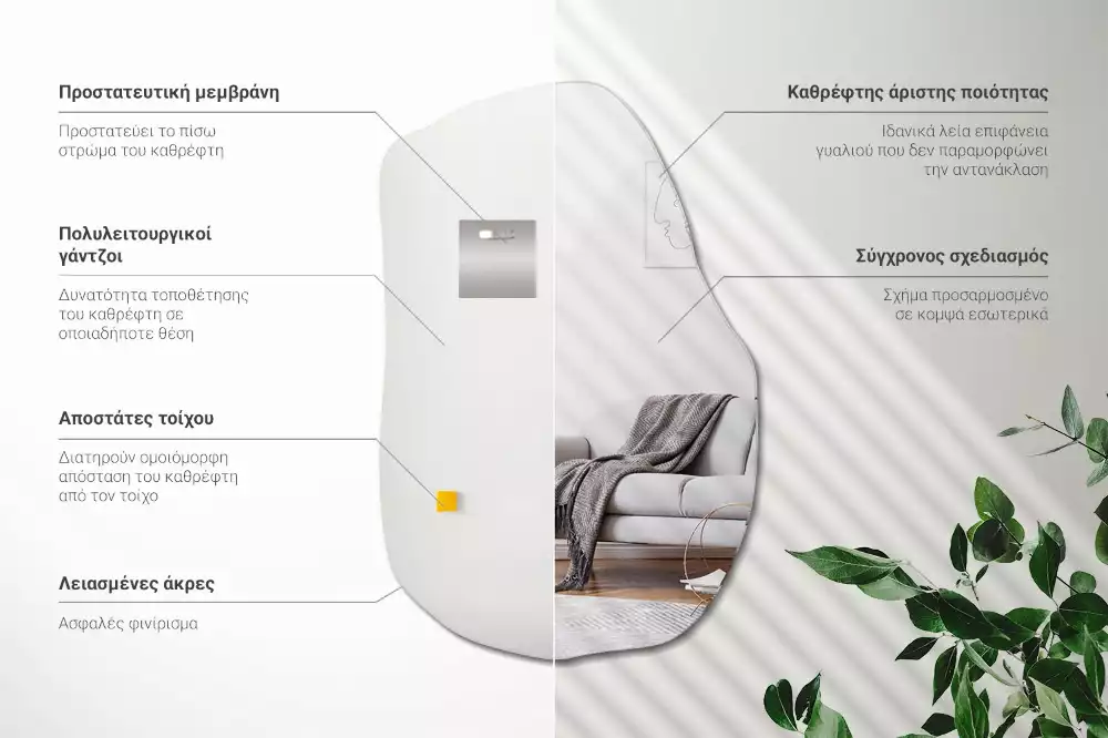 Oglinda forma neregulata cu accent de modă