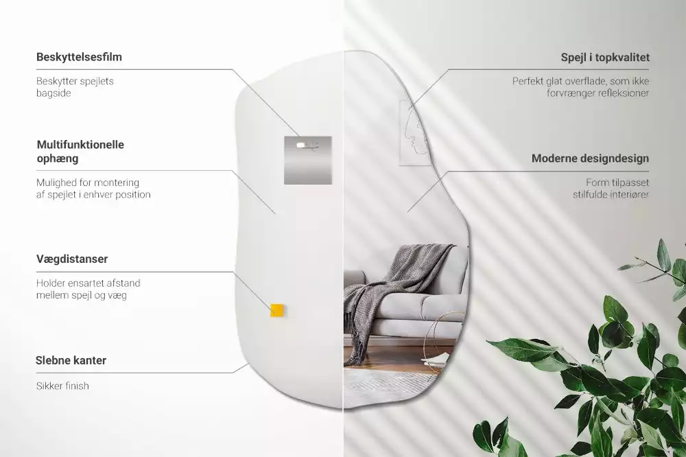 Oglinda forma neregulata cu accent de modă