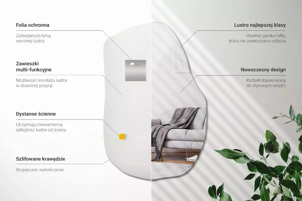 Oglinda forma neregulata cu accent de modă