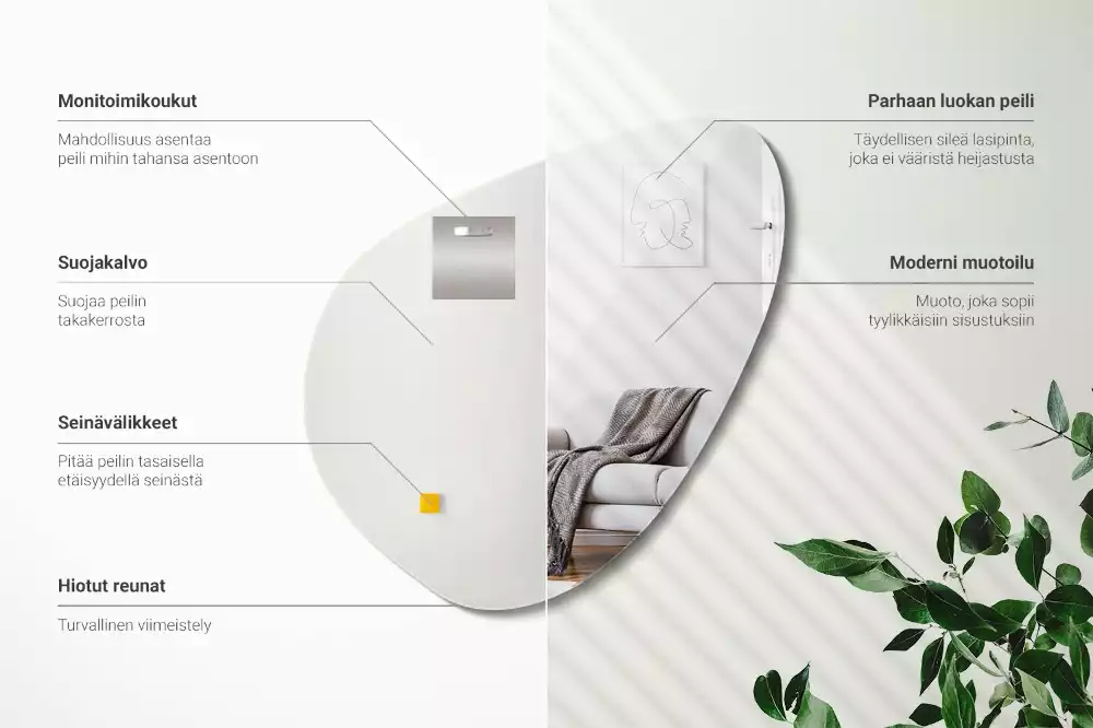 Oglindă organică perete decorativă