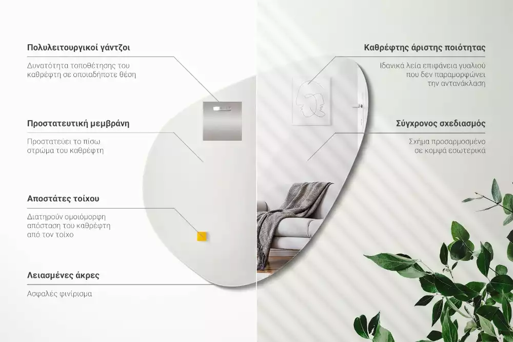 Oglindă organică perete decorativă