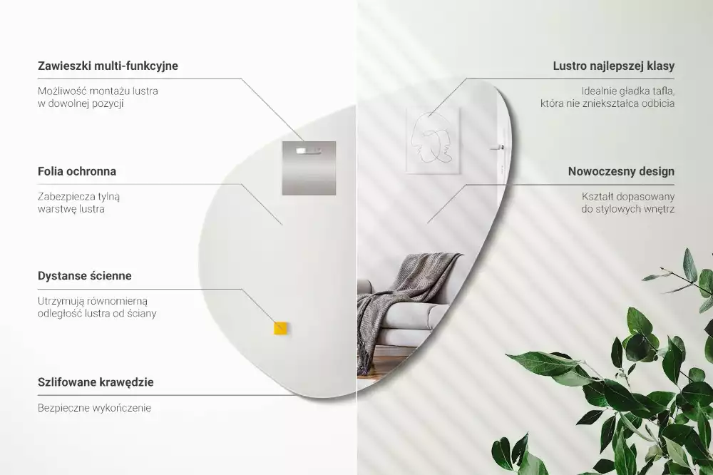 Oglindă organică perete decorativă