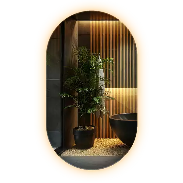 Oglindă ovală cu LED agățat decorativ
