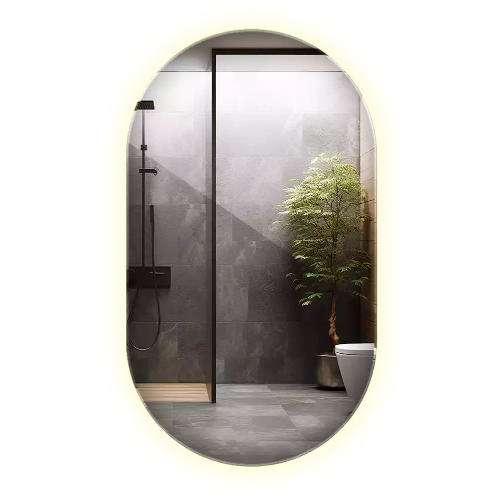 Oglindă ovală cu LED agățat decorativ