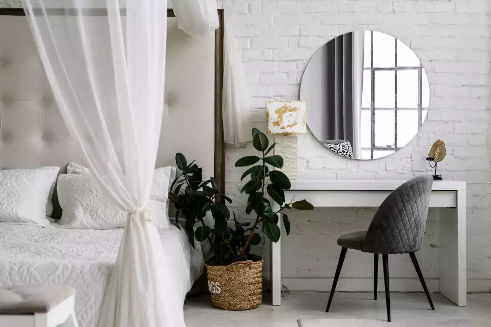 Oglindă rotundă de perete fără cadru