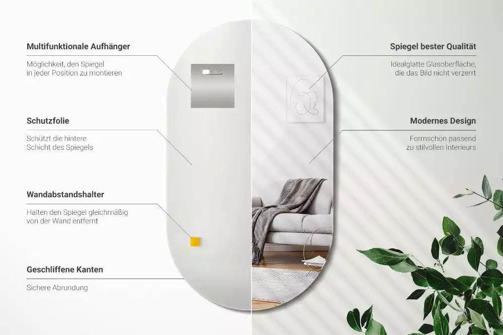 Oglindă ovală agățat clasic