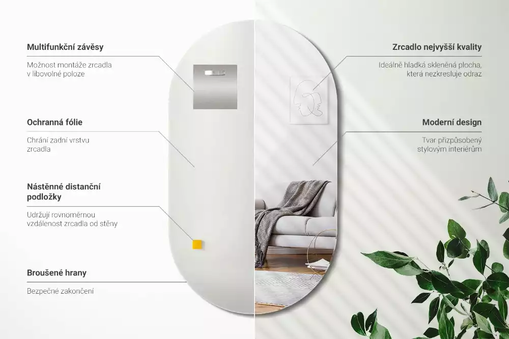 Oglindă ovală agățat clasic