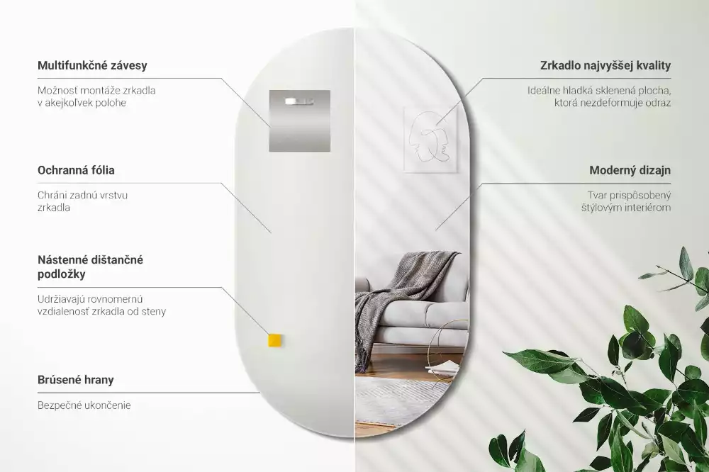 Oglindă ovală agățat clasic