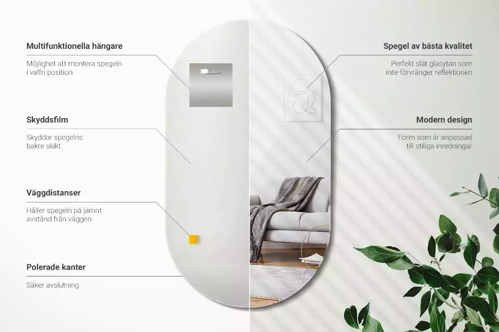 Oglindă ovală agățat clasic