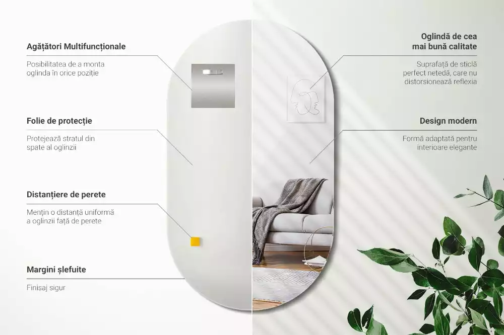 Oglindă ovală agățat clasic