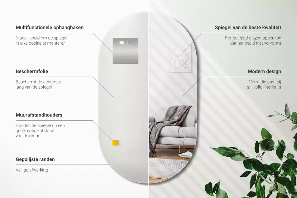 Oglindă ovală agățat clasic