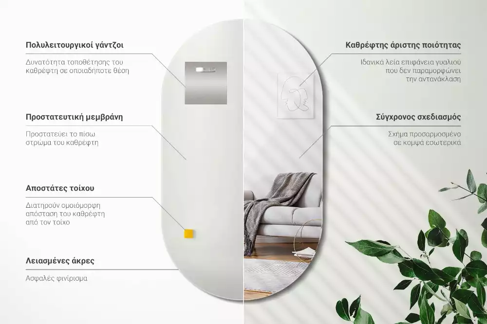 Oglindă ovală agățat clasic