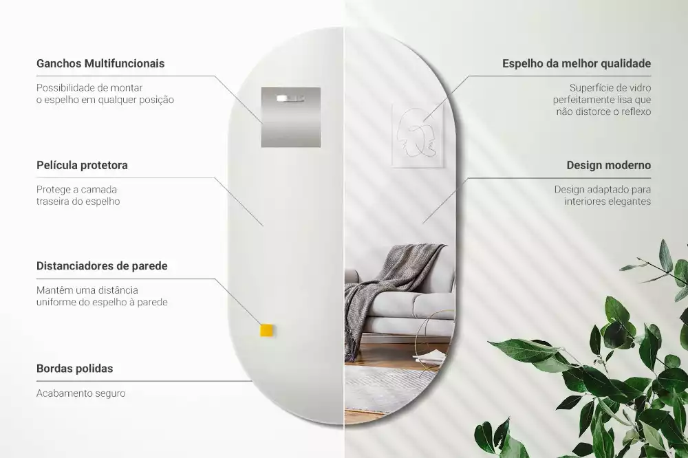 Oglindă ovală agățat clasic