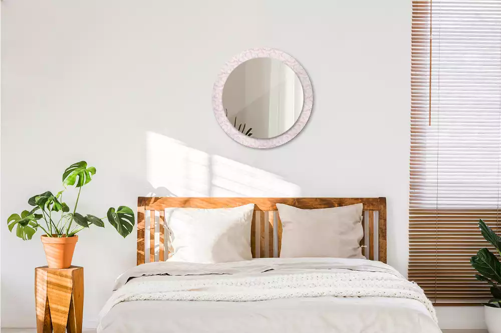 Oglindă rotundă imprimată Petale de flori