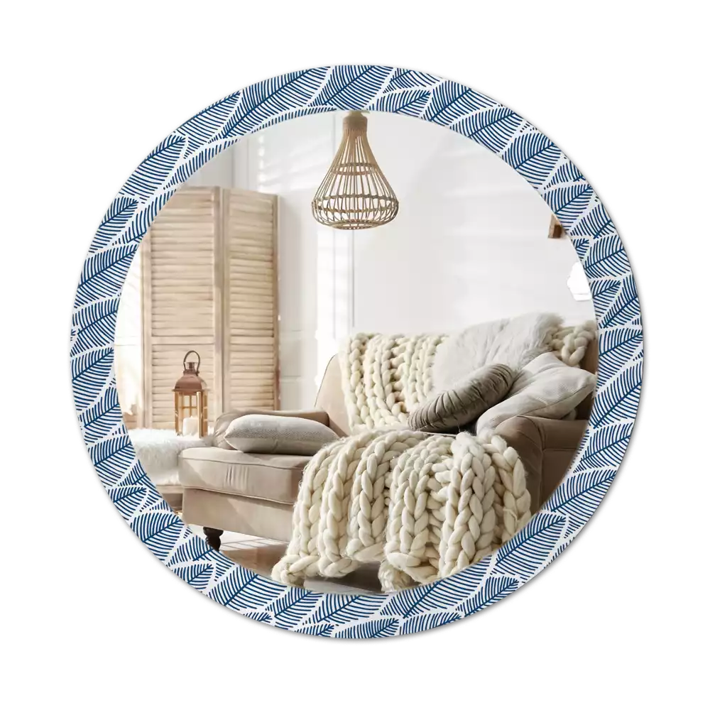 Oglindă rotundă imprimată Frunze