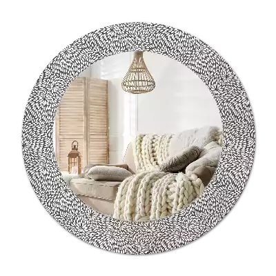 Oglindă cu decor rotundă Model floral