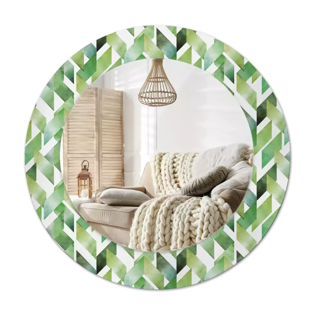 Oglindă cu decor rotundă Model chevron