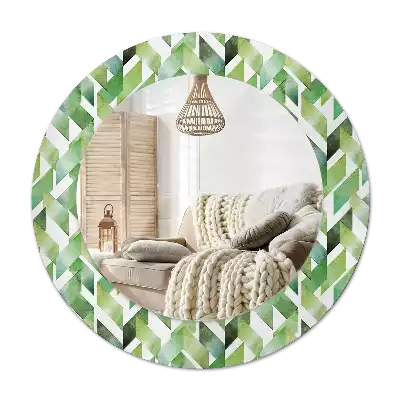 Oglindă cu decor rotundă Model chevron
