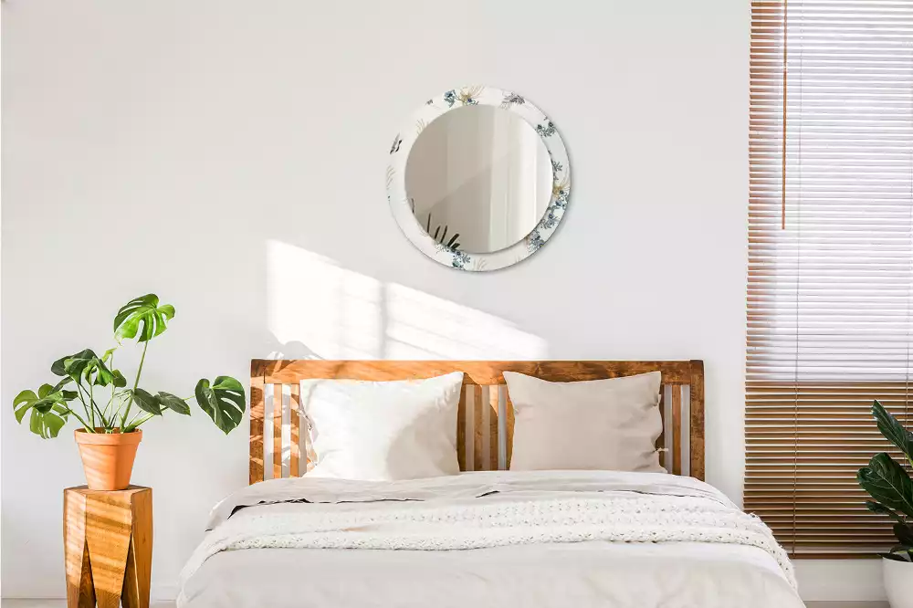 Oglindă cu decor rotundă Păsări chinezești