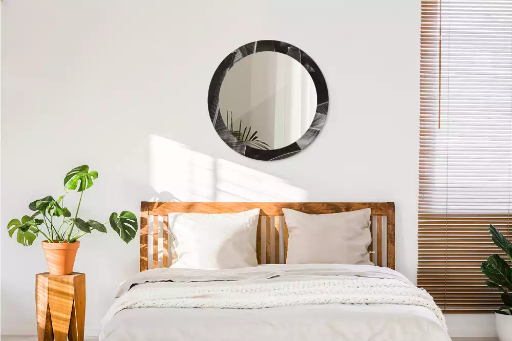 Oglindă cu decor rotundă Palmieri tropicali