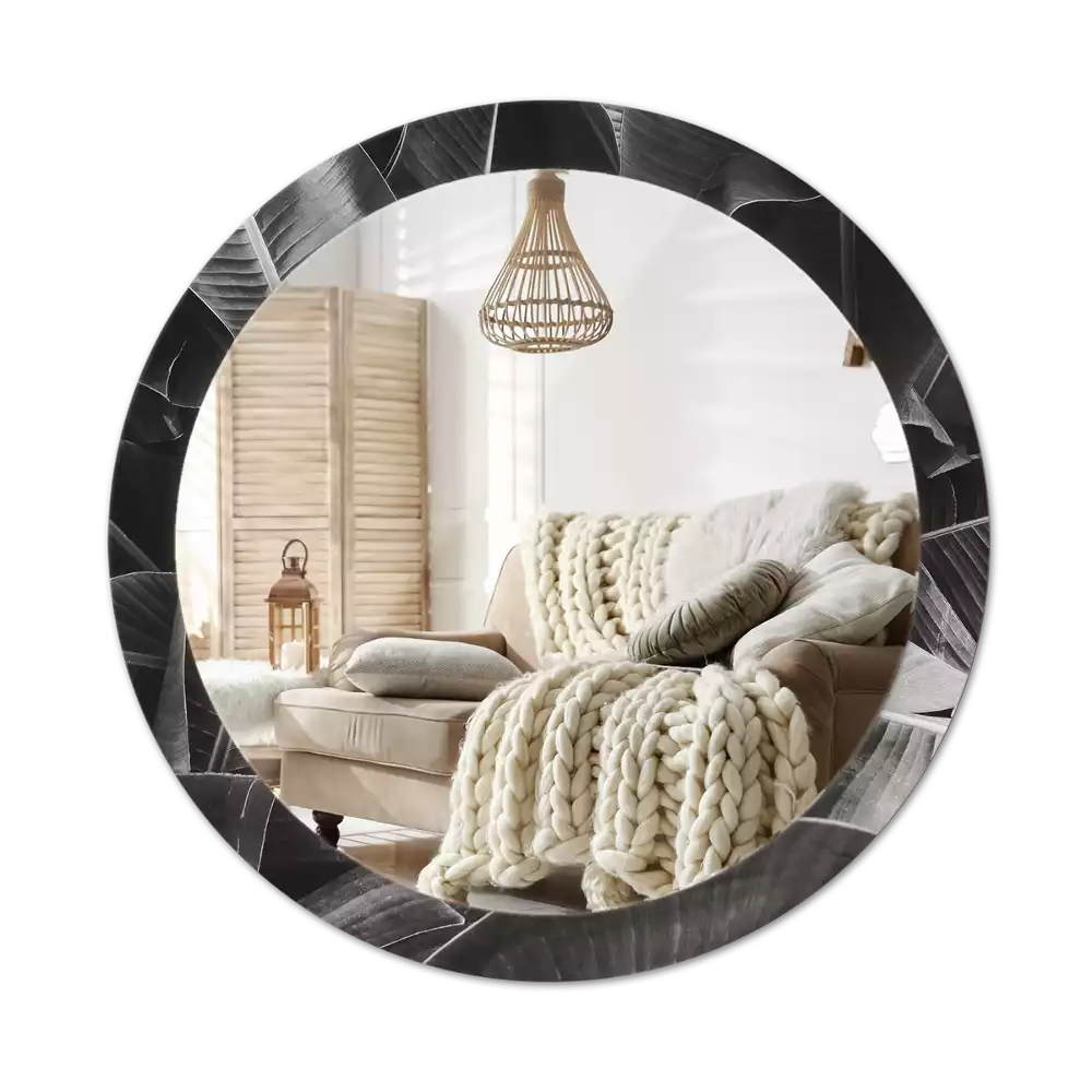 Oglindă cu decor rotundă Palmieri tropicali