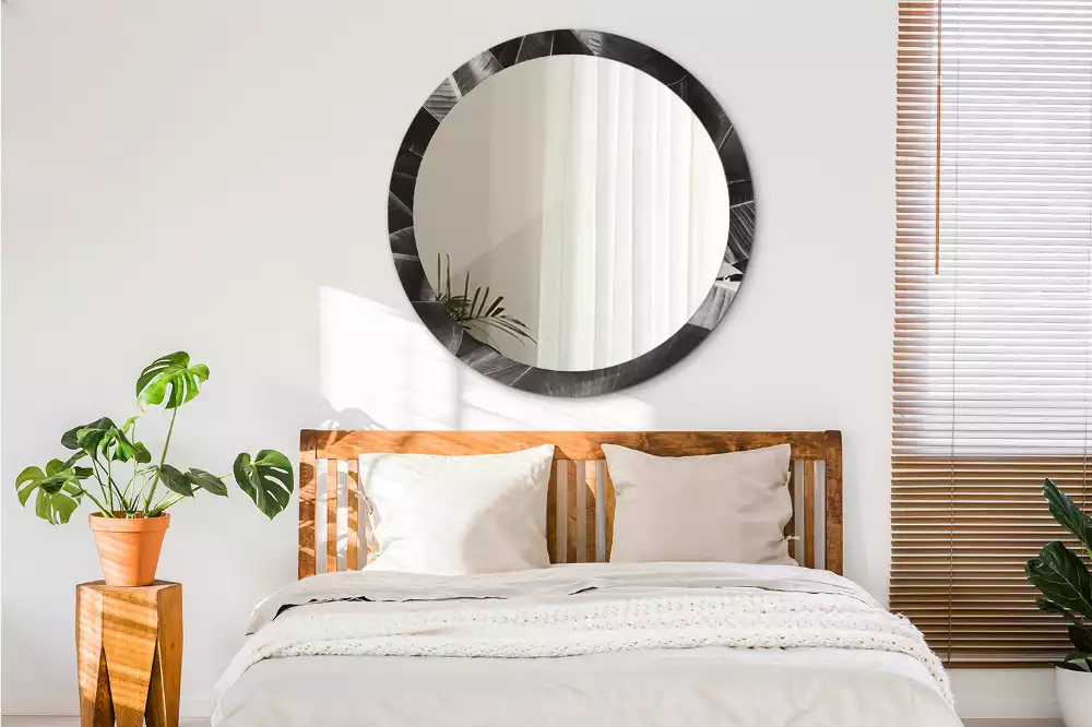 Oglindă cu decor rotundă Palmieri tropicali